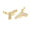 Brass Clear Cubic Zirconia Pendants KK-E800-12G-2