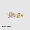 Fashionable 304 Stainless Steel Cubic Zirconia Stud Earrings TM2512-4-1