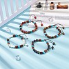 Natural Gemstone & Synthetic Turquoise & Wood Braided Bead Bracelet BJEW-JB08406-2