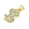 Brass Micro Pave Sky Blue Cubic Zirconia Pendants CU-CBA4A93-02B-G-2