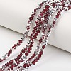 Electroplate Transparent Glass Beads Strands EGLA-A034-T6mm-M02-1