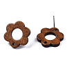 Walnut Wood Stud Earring Findings MAK-N032-016-3