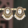 Oval Alloy & Rhinestone Chandelier Earrings FS-WG1A981-05-1