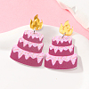 Cartoon Acrylic Cake Dangle Stud Earrings GV7374-3-1