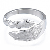 Non-Tarnish 304 Stainless Steel Leaf Cuff Rings RJEW-N038-125P-2