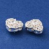 Brass Micro Pave Clear Cubic Zirconia Beads KK-S389-20S-2