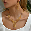 Alloy Hollow Statement Necklace & Earring Sets for Middle Eastern Bride KF3516-3