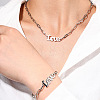 Word Love Alloy Pendant Necklaces & Link Bracelets Sets for Women FS-WG51D27-02-2