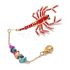 Scorpion Glass Seed Beads Pendant Decoration HJEW-MZ00121-02-4