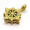 Helm Buddhist Jewelry Golden Tone Brass Enamel Counter Clips KK-L088-15-RS-2