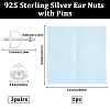 3 Pairs 925 Sterling Silver Screw Ear Nuts STER-BBC0009-74B-2