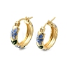 Brass Enamel Hoop Earrings for Women EJEW-K335-01G-01-4
