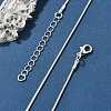 Brass Round Snake Chain Necklaces X-MAK-T006-11B-S-1