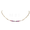3.5MM Faceted Round Natural Amethyst & Rhodonite & Ruby and Potato Pearl Beaded Necklaces NJEW-JN05976-02-2