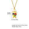 304 Stainless Steel Enamel Autism Awareness Girl Pendant Necklaces WGE6A57-02-1