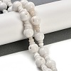 Natural White Jade 3-Hole Guru Beads Strands G-H064-E03-01-2