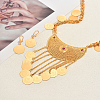 Vintage Ethnic Style Alloy & Iron Moon Tassel Long Necklaces & Earrings Sets for Women OS1722-3