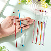 6Pcs 5 Colors DIY Alloy Beadable Crochet Hooks AJEW-TA0003-51-7