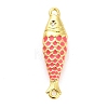 Brass Enamel Fish Connector Charms KK-H527-11G-07-1