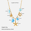 Summer Beach 304 Stainless Steel & Porcelain Multi Pendant Bib Necklaces WG24D18-03-1