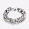 304 Stainless Steel Byzantine Chain Bracelets BJEW-I238-14P-1
