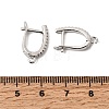 Brass Micro Pave Clear Cubic Zirconia Hoop Earring Finding KK-Z154-08P-3
