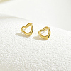 Real 18K Gold Plated Elegant Vintage Casual Fashion Stainless Steel Heart Stud Earrings for Women ZR3669-3-1