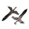 Natural Obsidian Faceted Pointed Bullet Shaped Big Pendants G-T145-01R-07-3