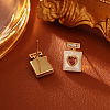 Brass & Natural Shell & Cubic Zirconia Stud Earrings WGADA0A-02-2