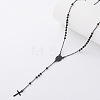 Vintage 304 Stainless Steel Round Rosary Bead Necklaces LC9339-4-1