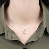 Anti-Tarnish Rhodium Plated 925 Sterling Silver Pendants ZIRC-BB50406-A-3