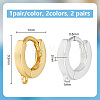 GOMAKERER 2 Pairs 2 Colors 925 Sterling Silver Hoop Earring Findings FIND-GO0001-69-2