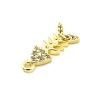 Rack Plating Brass Micro Pave Cubic Zirconia Pendants KK-D359-40G-2