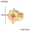 3pcs 304 Stainless Steel Micro Pave Cubic Zirconia Rings for Women STAS-OY008-25G-2