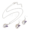 Alloy Pendant Necklaces & Stud Dangle Earrings Sets FS-WG60DFE-07-1
