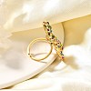 Bowknot 304 Stainless Steel Rhinestone Cuff Rings for Women RJEW-A058-01C-G-5