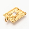 Brass Micro Pave Clear Cubic Zirconia Pendants ZIRC-O036-53G-3