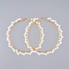 Beaded Hoop Earrings EJEW-JE03805-2