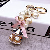 Fashionable Pearl Keychain for Ladies' Handbags - Rotating Carousel Keyring Pendant ST2825842-1