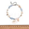 Ocean Natural Clam Shell Charm Anklets AJEW-AN00839-01-4