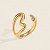 304 Stainless Steel Cuff Open Rings for Women XV0496-1-1