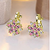 Brass Micro Pave Cubic Zirconia Clip-on Earrings WG89C97-04-1
