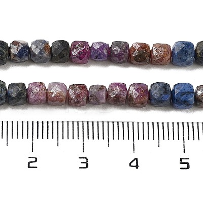 Natural Red Corundum/Ruby and Sapphire Beads Strands G-H042-A51-03-1