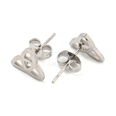 304 Stainless Steel Stud Earrings EJEW-P235-01P-1