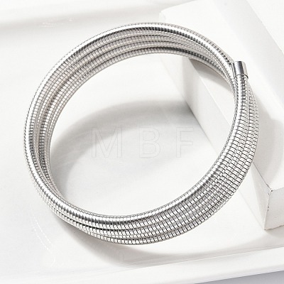 304 Stainless Steel Spring Multi-strand Bangles for Women BJEW-Z086-01P-02-1