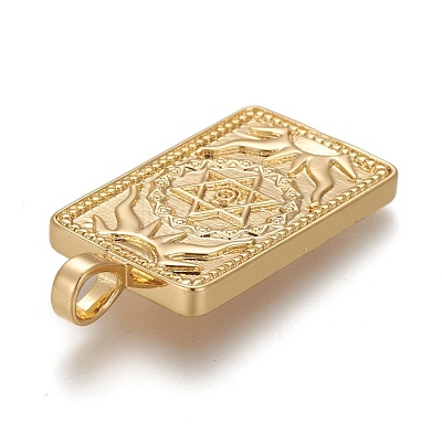 Brass Micro Pave Clear Cubic Zirconia Pendants ZIRC-Z004-01K-1