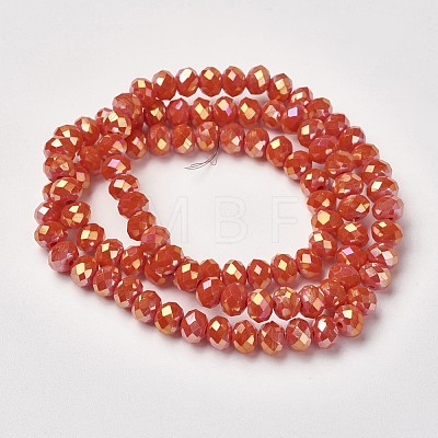Electroplate Opaque Glass Beads Strands EGLA-A034-P6mm-T04-1