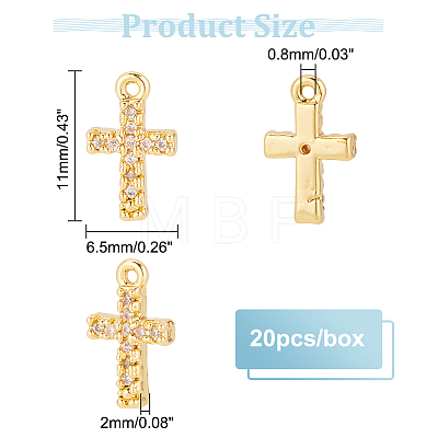  Micro Pave Clear Cubic Zirconia Charms KK-NB0003-10-1