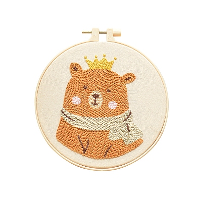 Animal Theme DIY Display Decoration Punch Embroidery Beginner Kit SENE-PW0003-073A-1
