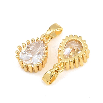 Brass Pave Cubic Zirconia Charms CU-CBA9AB3-01G-03-1